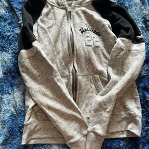 Hollister Heather Gray and Black Hoodie